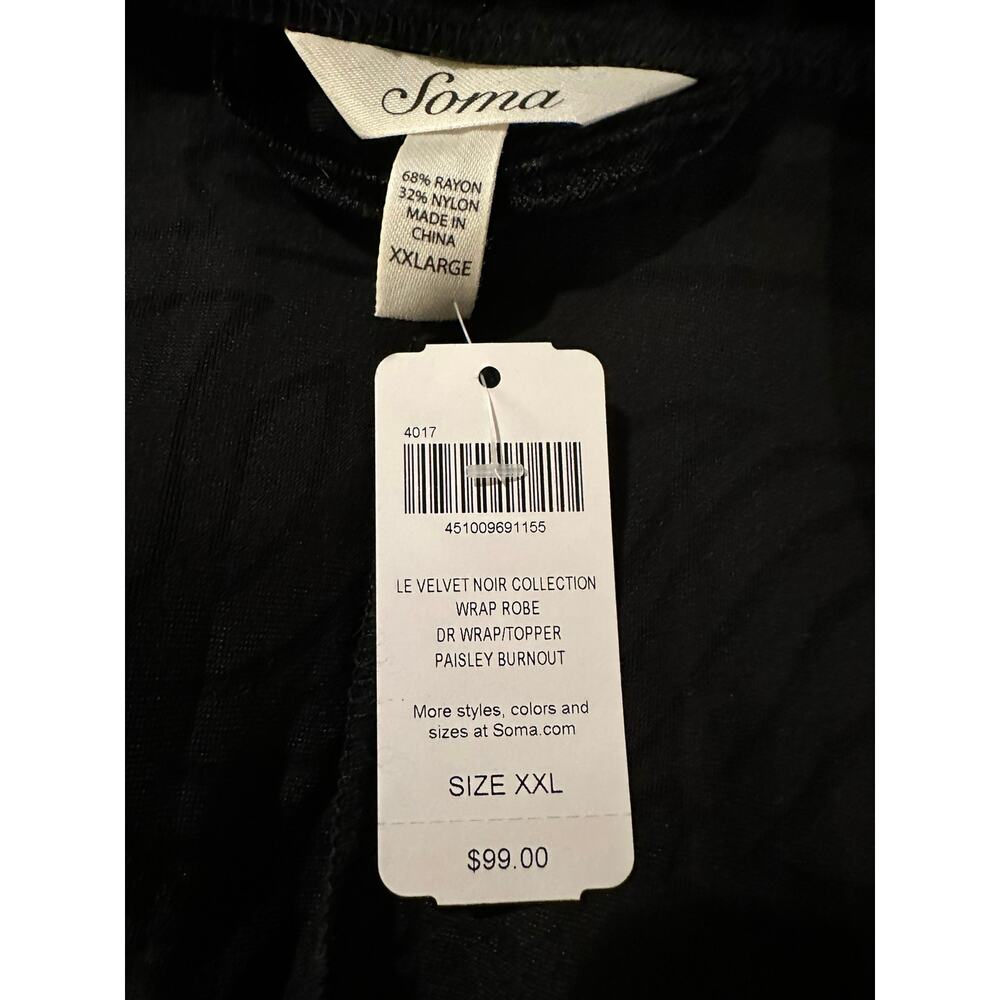 Soma Limited Edition Velvet Noir Wrap Robe & Velvet Pants - NWT - XXL Tall - Picture 11 of 16